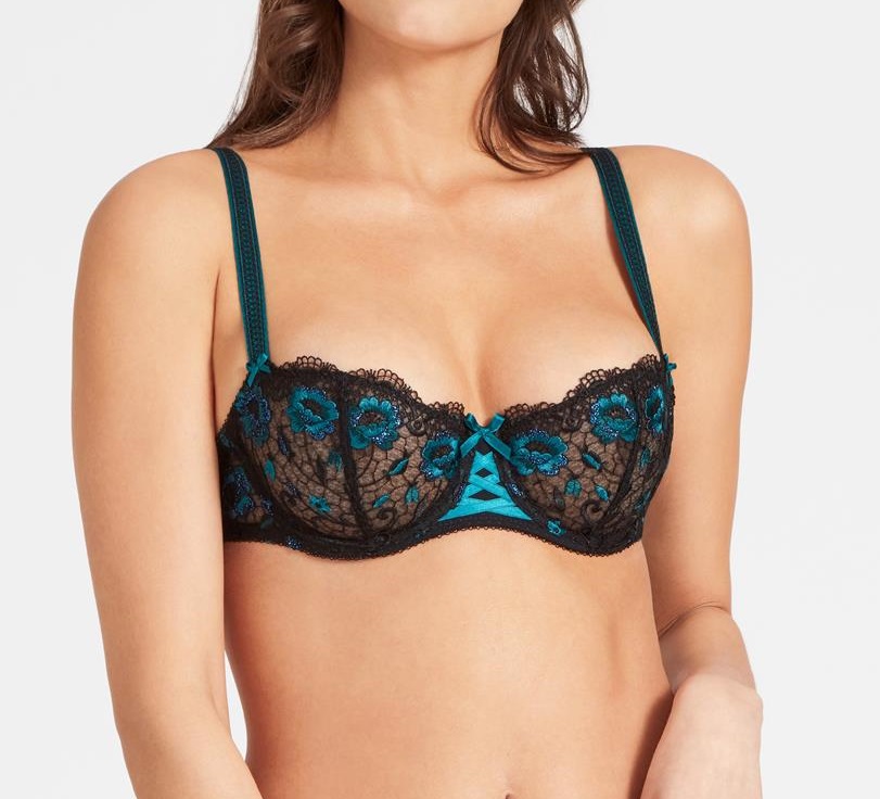 Soutien-gorge corbeille AUBADE "Fièvre Andalouse" QC14 - Lapis Lazuli (85, D)