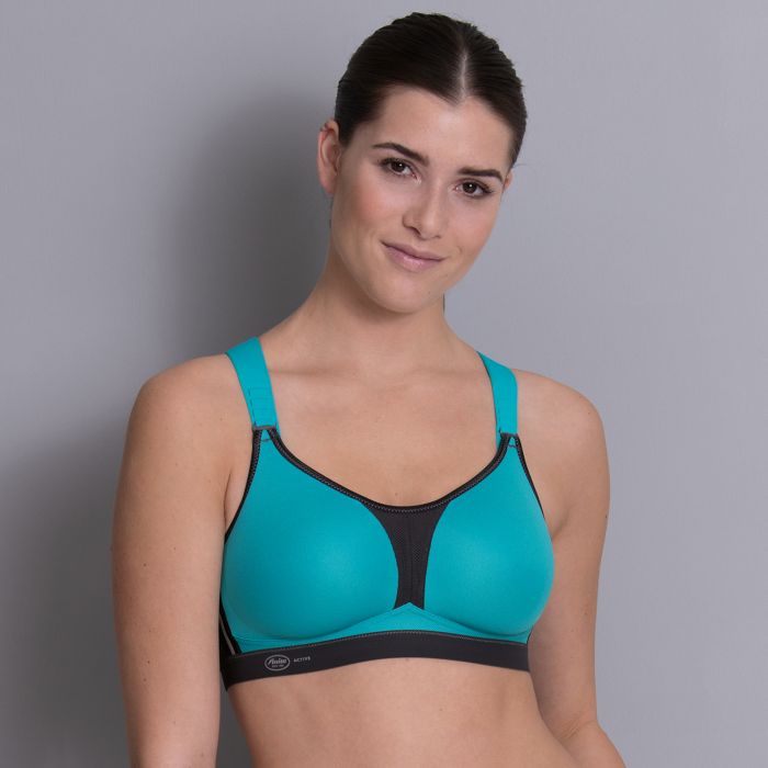 Soutien-gorge de sport sans armatures ANITA ACTIVE Maximum Support "DynamiX Star" 5537 - Peacock Anthracite 364