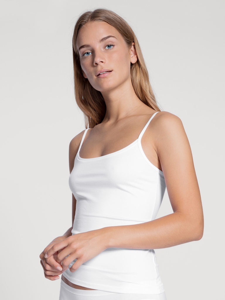 Top fines bretelles durable CALIDA "Natural Comfort" 11075 - Blanc 001 (XS)