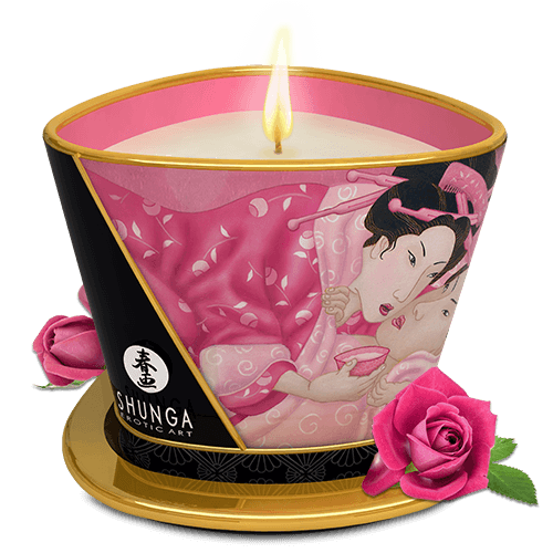 Bougie de massage parfumée SHUNGA "Aphrodisia" 170ml - Pétales de rose