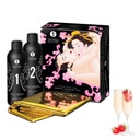 Gelée de massage érotique SHUNGA "Corps à corps oriental" 2x225ml - Vin pétillant à la fraise