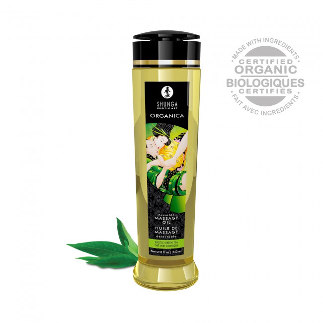 Huile de massage corps entier Bio SHUNGA "Organica" 240ml - Thé vert exotique