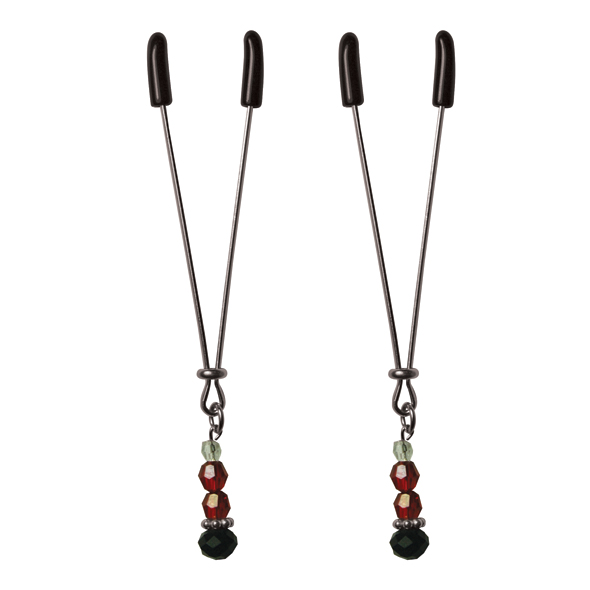 Pinces pour seins SPORTSHEETS - SEX & MISCHIEF "Ruby Black Nipple Clips" 300825