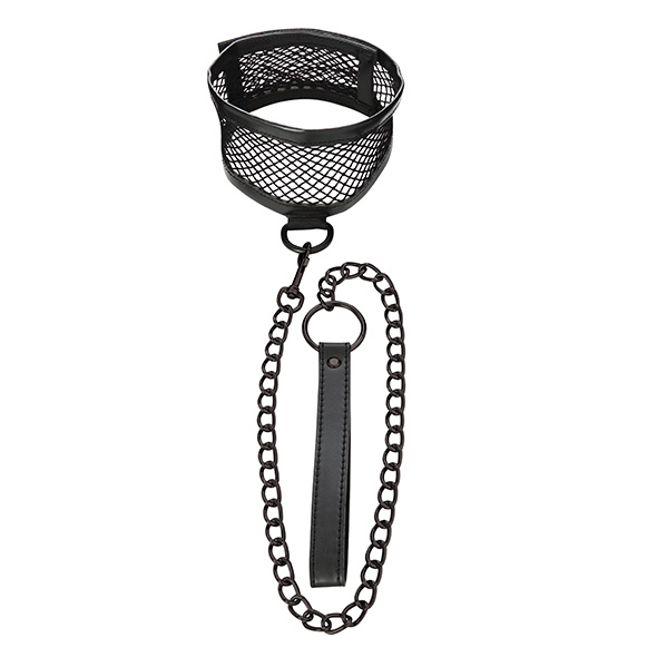 Collier & laisse pour jeux bondage SPORTSHEETS - SEX & MISCHIEF "Fishnet Collar & Leash"