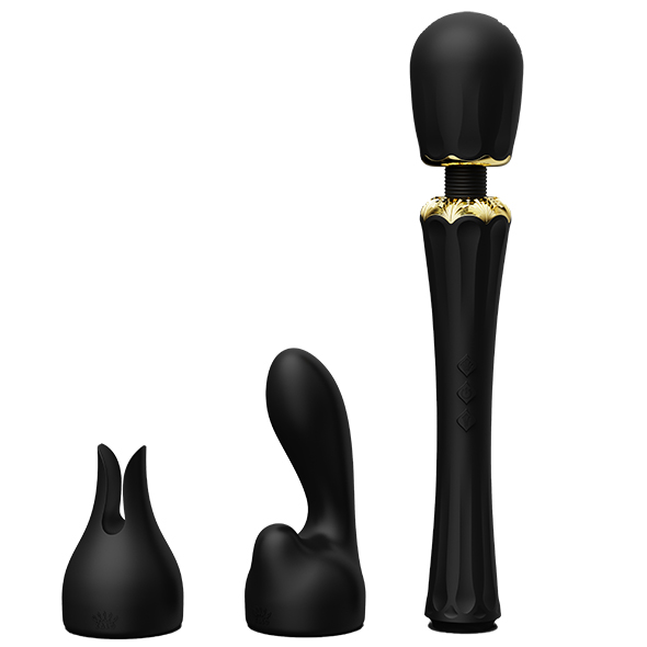 Vibromasseur Wand 3 en 1 ZALO "Kyro" - Noir