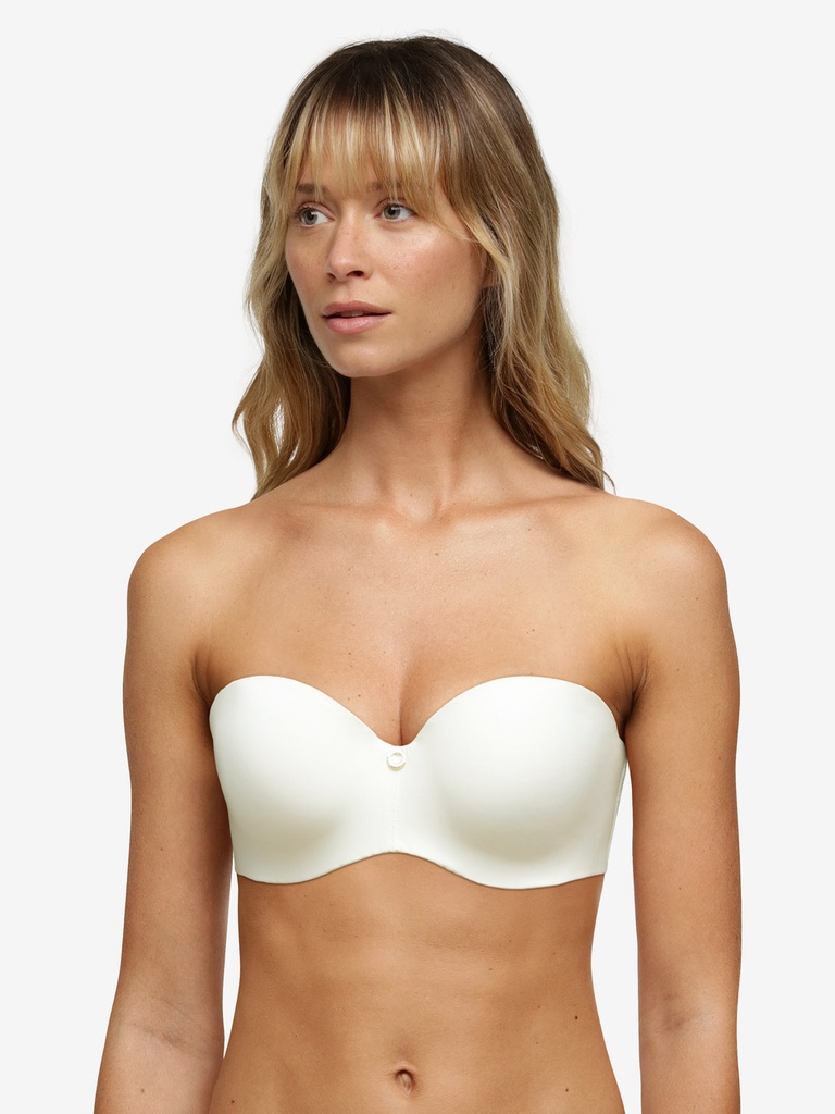 Soutien-gorge bandeau coque CHANTELLE "True Lace" C11M50 - Milk 0LW
