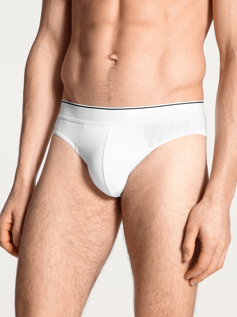 Slip homme 94% coton respirant & anti-odeurs CALIDA "Pure & Style" 21986 - Blanc 001 (S)