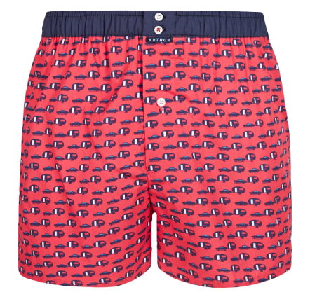 Caleçon américain homme avec maintien intérieur 100% coton bio ARTHUR "Le Club" CSP - Rouge 966 (M)