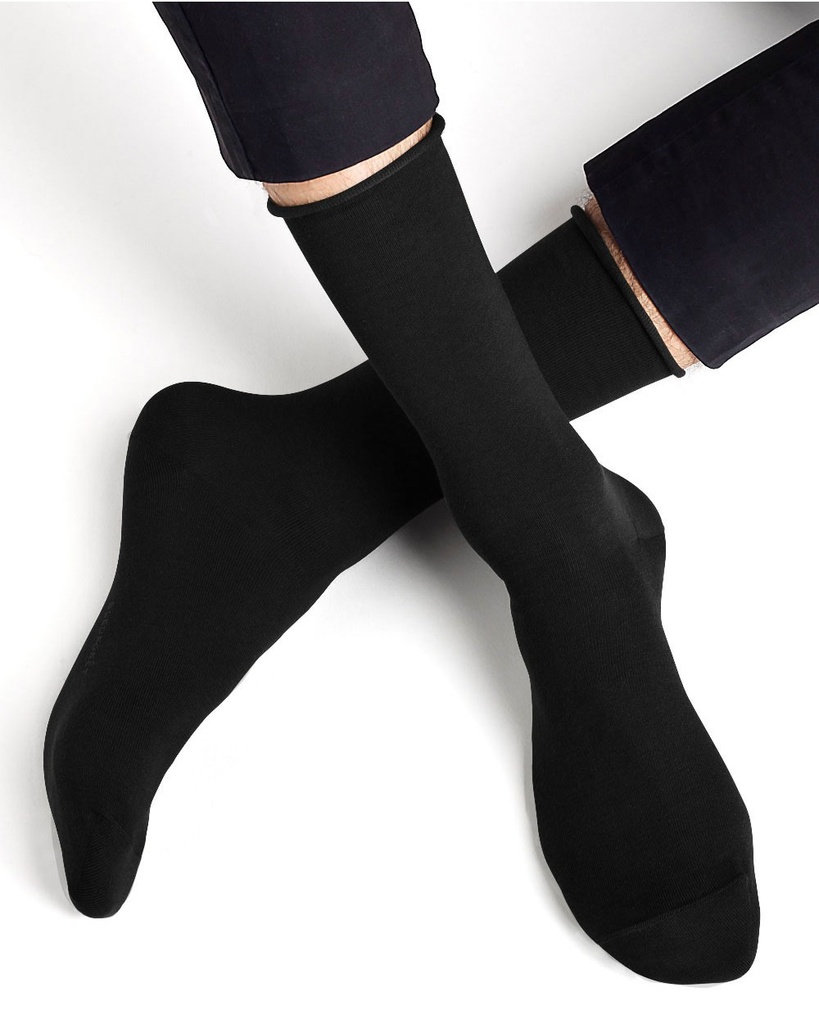 Chaussettes homme BLEU FORET "Coton d'Egypte Velouté" 2805 - Noir AR5 (39/42)