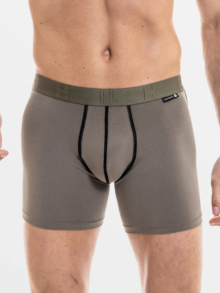 Boxer homme coton avec maintien intérieur LOIC HENRY "Every-D" KBD001K - Kaki (2)
