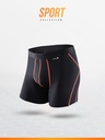 Boxer homme de sport microfibre avec maintien intérieur LOIC HENRY "Sport" KBS002N - Noir/orange