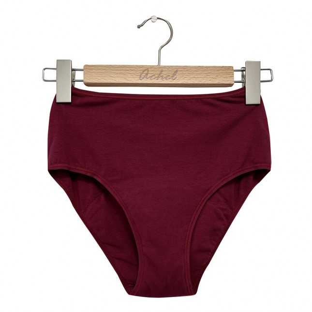 Culotte menstruelle taille haute bio - Flux moyen à abondant - LEMAHIEU 12244 - Grenat 992 (XS)