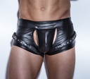 Boxer cuir sexy pour homme NOIR HANDMADE "H050"