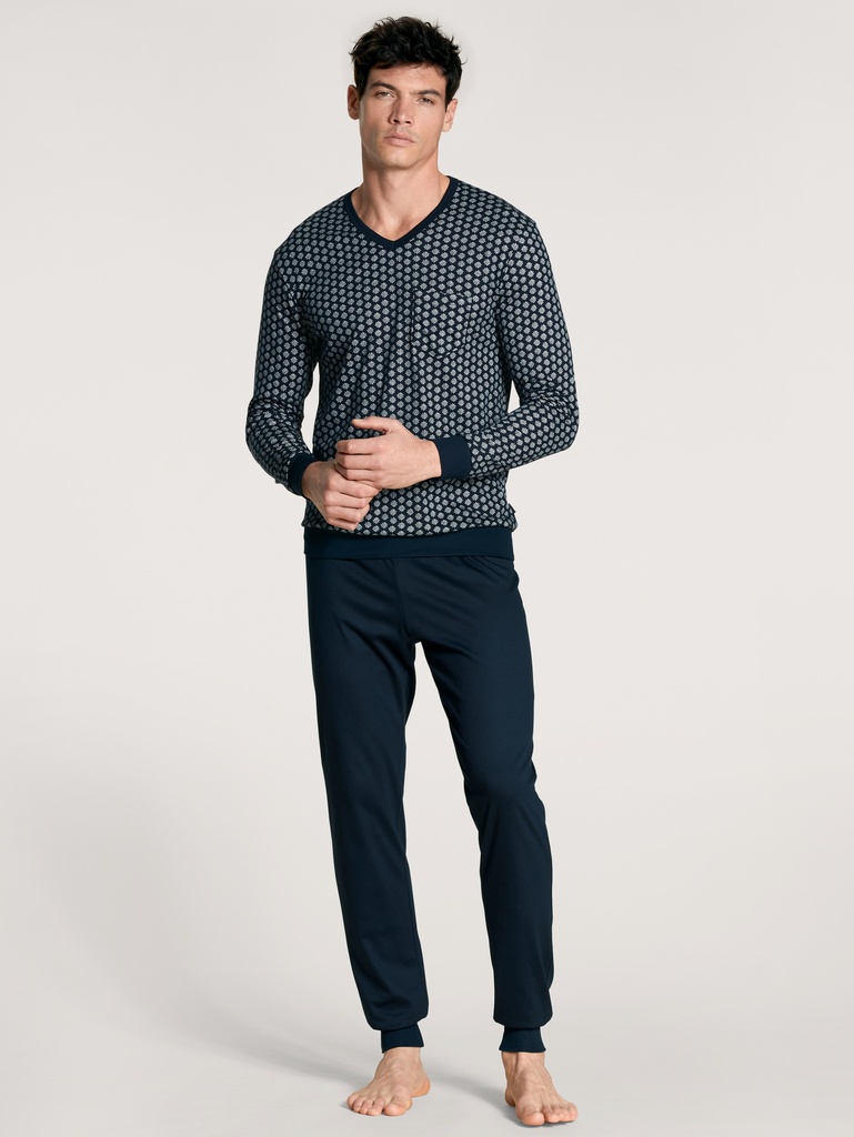 Pyjama homme long 100% coton CALIDA "Relax Swiss Edition" 46567 - Dark Sapphire 479 (S)