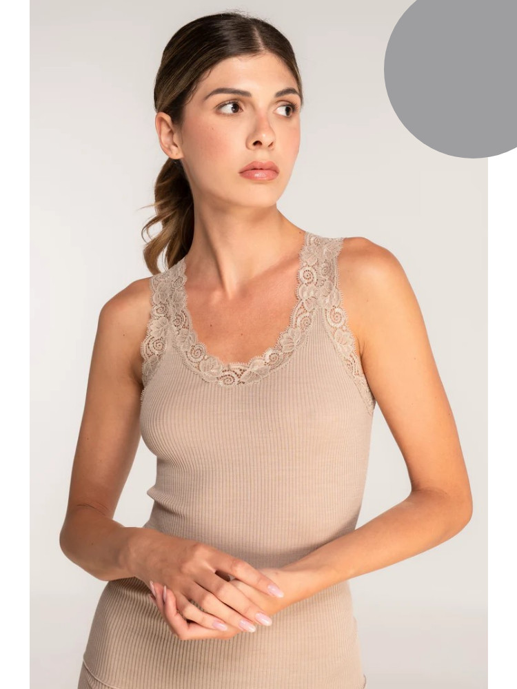 Chemisette sans manche laine & soie OSCALITO 3410 - Gris 230