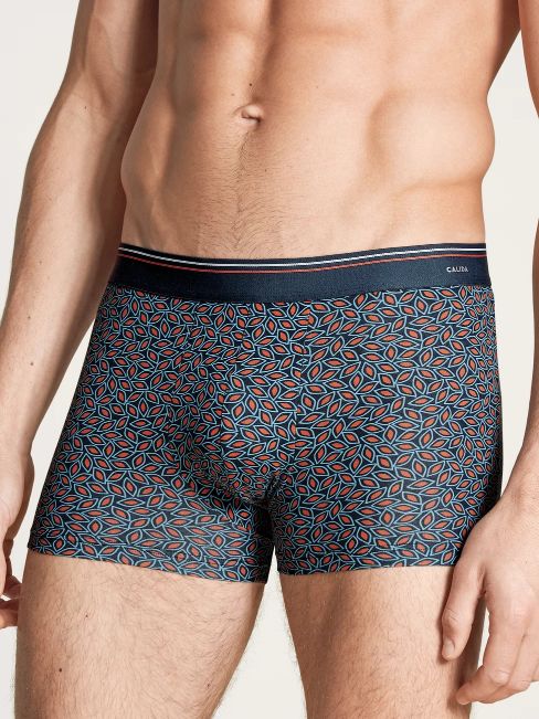 Boxer homme coton ceinture élastique CALIDA "Cotton code design" 26485 - Cyan 555 (S)