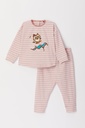 Pyjama bébé WOODY 222-3-PZG-Z - Rose rayé 936