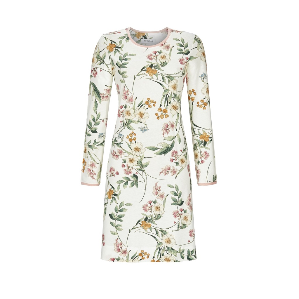 Chemise de nuit à motif floral RINGELLA "Fleurs d'Hiver" 2511016 - Ivoire 130
