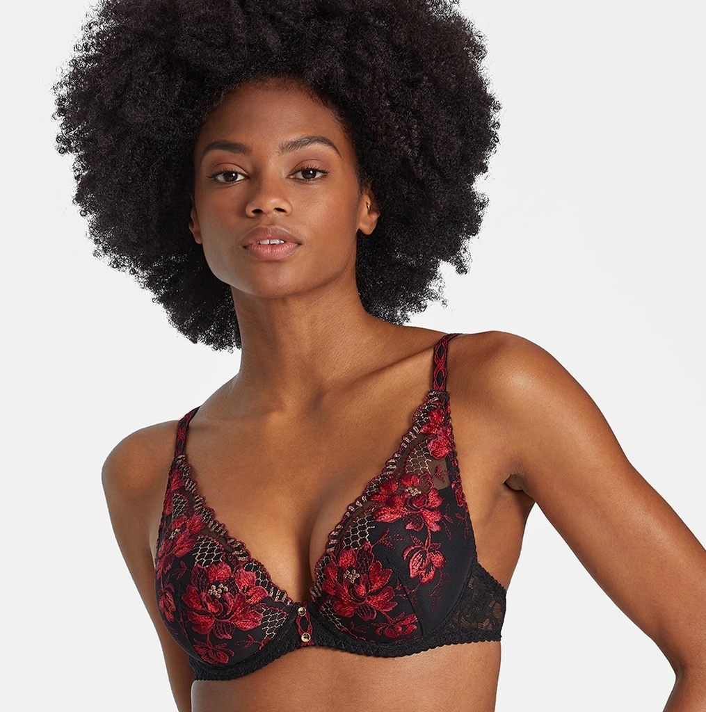 Soutien-gorge armature triangle AUBADE "Mélodie d'été" ICN81 - Black cherry