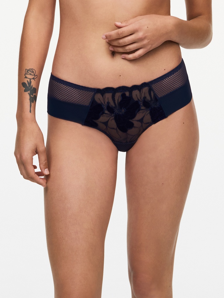Shorty CHANTELLE "Fleurs Signature" C12Q40 - Bleu outremer velours 0DI