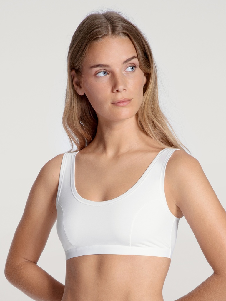 Brassière look sportif & régulation de l'humidité CALIDA "Natural Joy" 02555 - Blanc 001