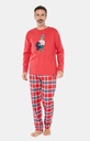 Pyjama long homme coton bio ARTHUR "Boston" BOS - Rouge LOGAH22 (S)
