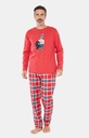 Pyjama long homme coton bio ARTHUR "Boston" BOS - Rouge LOGAH22