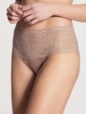 Culotte coton & dentelle taille haute CALIDA "Sensual Secrets" 21431 - Almondine 335