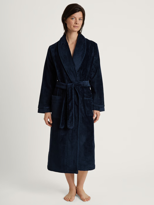 Peignoir dame en éponge 120cm CALIDA "Cosy Shower" 61302 - Dark lapis blue 339