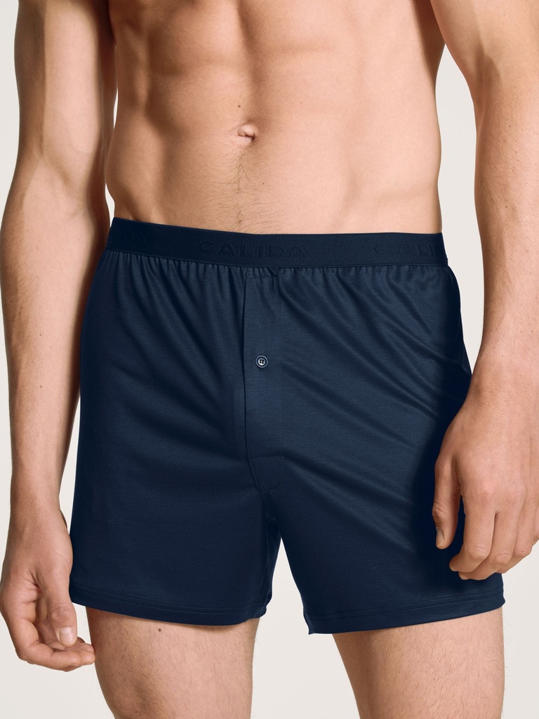 Boxer short homme avec ouverture compostable zéro déchet CALIDA "100% Nature" 24361 - Saphir blue 480