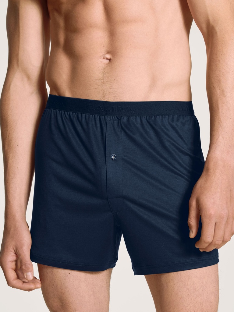 Boxer short homme avec ouverture compostable zéro déchet CALIDA "100% Nature" 24361 - Saphir blue 480 (S)