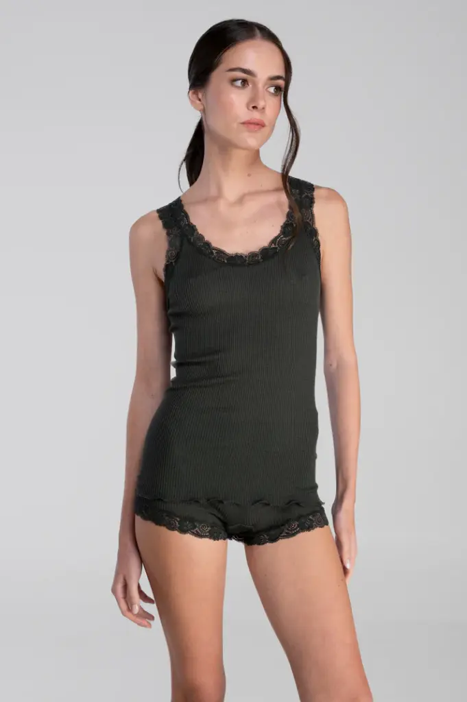 Chemisette sans manche laine & soie OSCALITO 3410 - Kaki 932