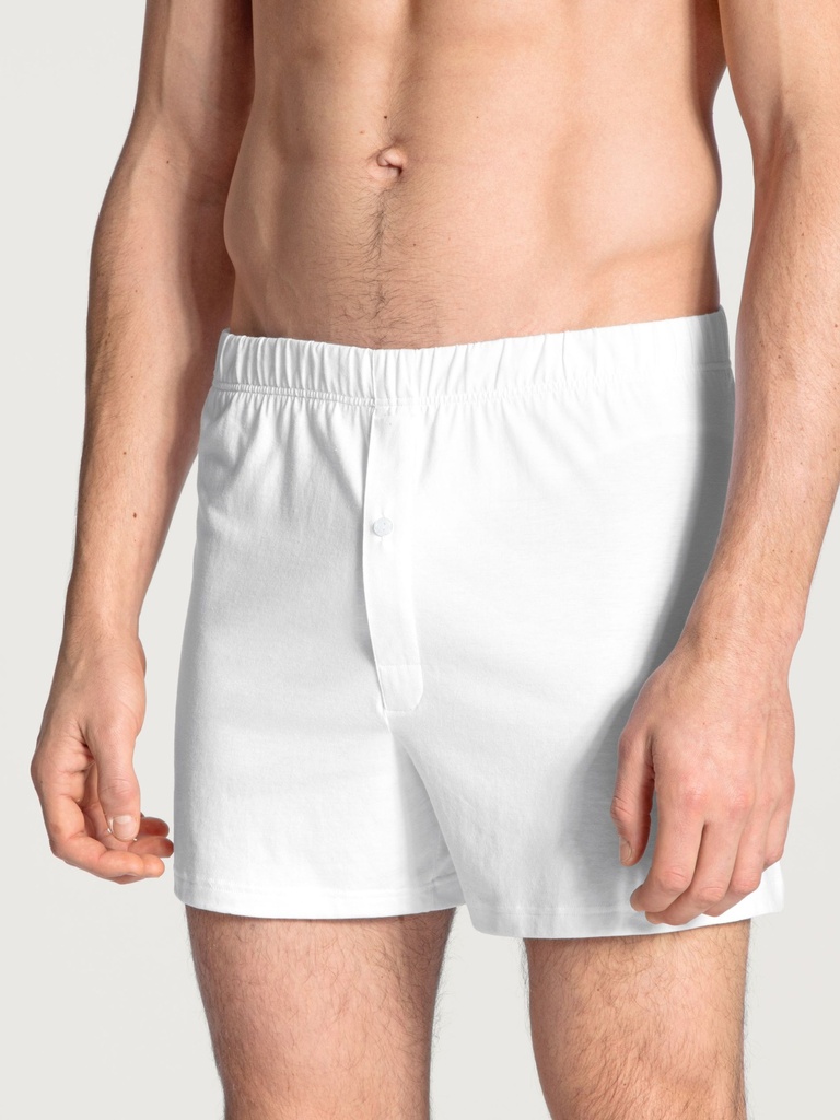 Boxer short homme avec ouverture 100% coton CALIDA "Cotton Code" 24090 - Blanc 001