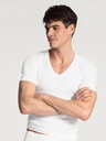 T-shirt homme courte manche col en V 95% Coton CALIDA "Evolution" 14317 - Blanc 001 (S)