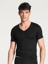 T-shirt homme courte manche col en V 95% Coton CALIDA "Evolution" 14317 - Noir 992 (S)