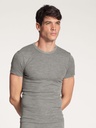 T-shirt homme courte manche laine & soie CALIDA "Wool & Silk" 14060 - Platin melé 856 (S)