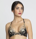 Soutien-gorge armature triangle tour de cou LISE CHARMEL "Déesse en Glam" ACH6715 - Or glamour 18051 (85, B)