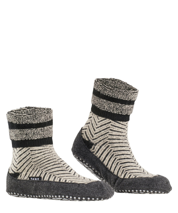 Chaussettes Hommes antidérapante FALKE "Cosyshoe Herringbone" 16527 - Black 3000