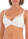 Soutien-gorge à coque rembourré plongeant push-up WACOAL "Raffiné" WE148003 - Blanc WHE