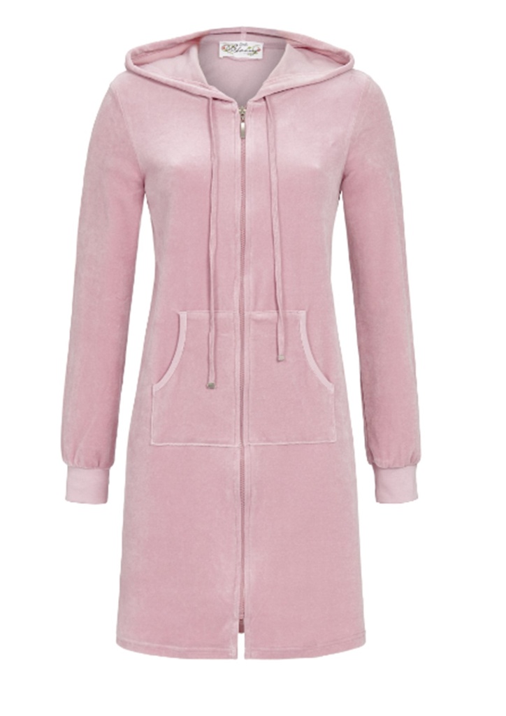Peignoir femme velours à tirette et capuche RINGELLA 2553617 - Mauve 631