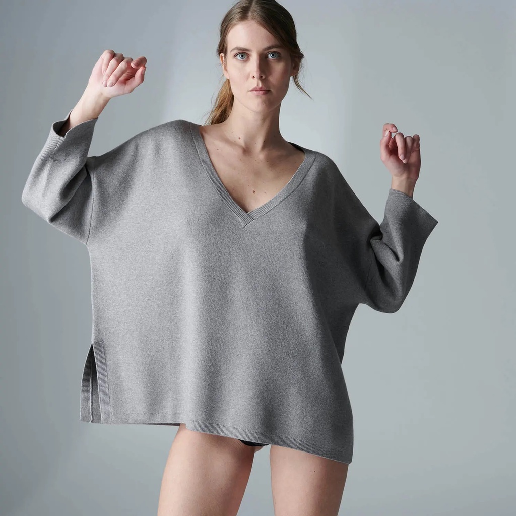 Ensemble pull & pantalon homewear SIMONE PERELE "Paresse" 1A8963 + 1A8660 - Gris Embrun 842