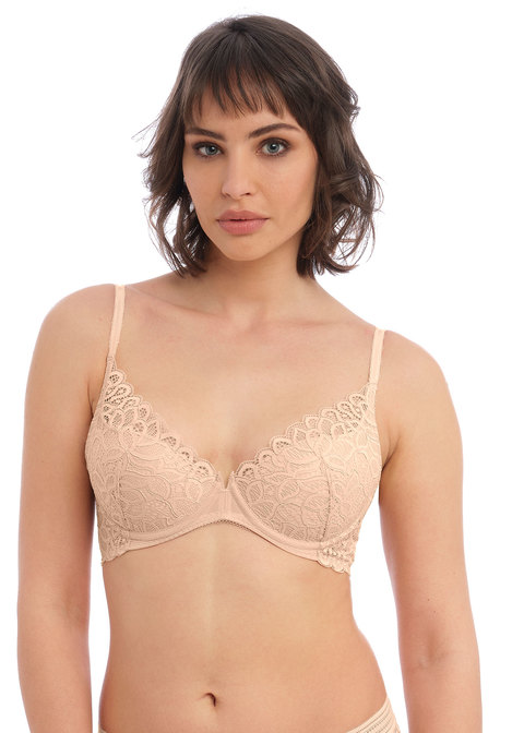 Soutien-gorge à coque rembourré plongeant push-up WACOAL "Raffine" WE148003 - Frappe FRP (80, B)