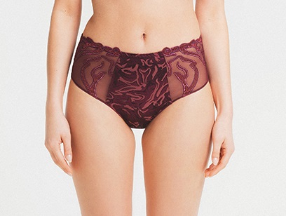 Culotte taille haute LOUISA BRACQ "Vortex" 497-50 - Grenat GRN