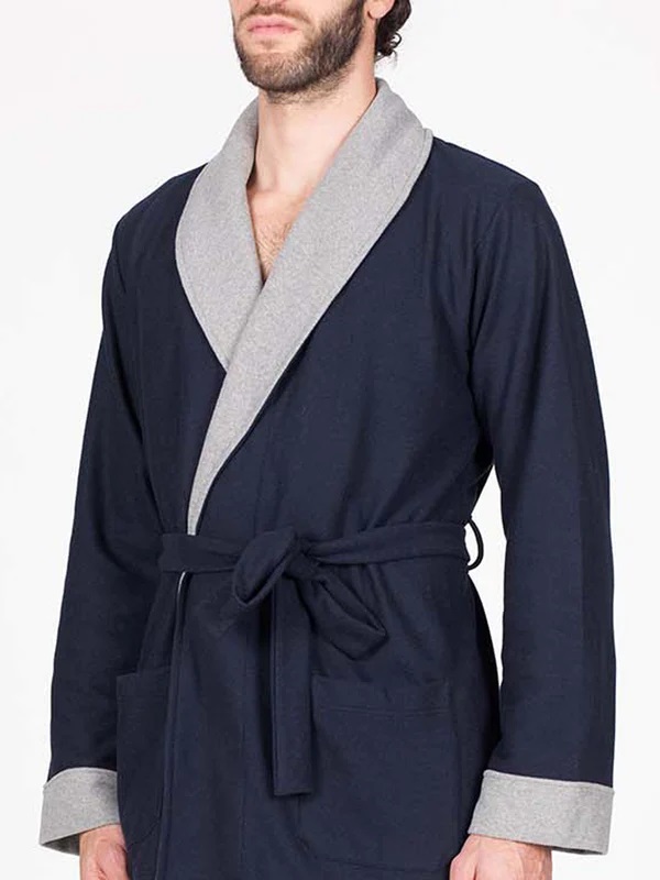 Robe de chambre homme en jacquard BOGLIETTI FCL506 - Bleu gris 61 (50)