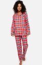 Pyjama long femme boutonné 100%coton pilou ARTHUR "Logan" PPF - Rouge LOGAH22 (S)
