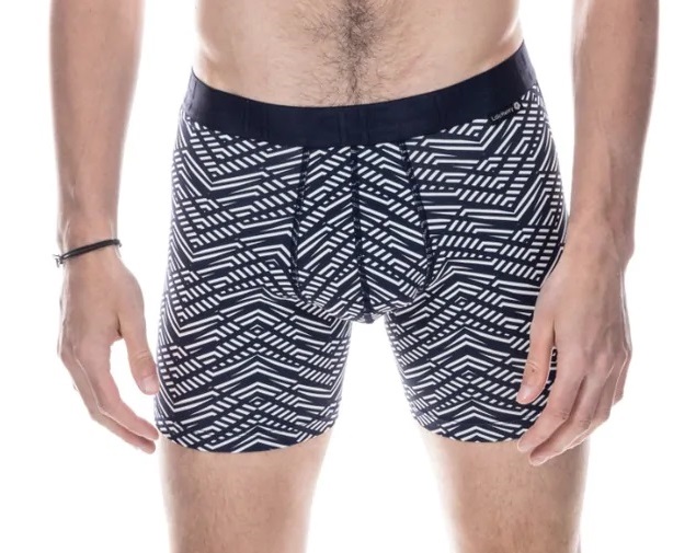 Boxer homme coton avec maintien intérieur LOIC HENRY "Every-D" BD101V - Rayures Marines Blanches (2)