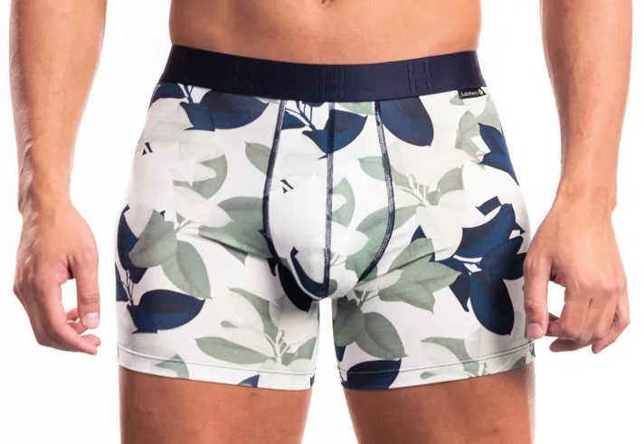 Boxer homme fantaisie en viscose avec maintien intérieur LOIC HENRY "Graphic" KBG018K - Feuille Multicolore