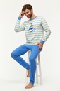 Pyjama homme WOODY "Baleine" 231-1-PLC-S - Rayé et bleu 904