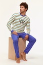 Pyjama homme WOODY "Toucans" 231-1-PLC-S - Rayé et bleu 908