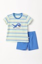 Pyjama bébé WOODY "Baleine" 231-3-PUS-S - Rayé et bleu 904